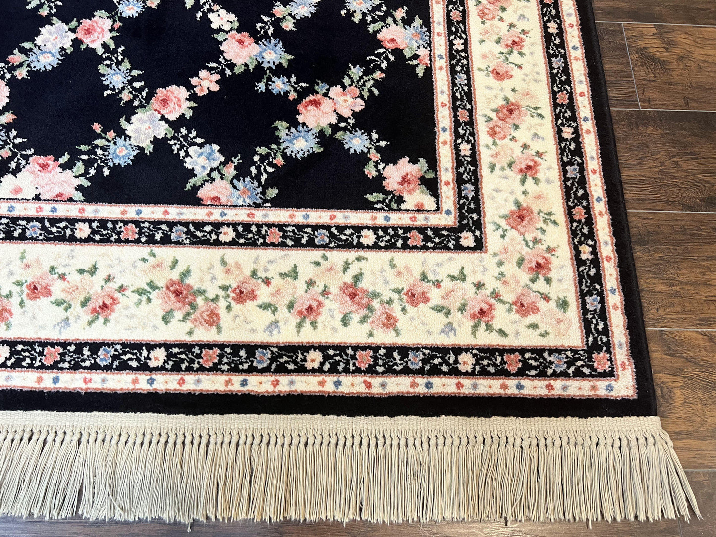 Karastan Rug 8.8 x 12, Garden of Eden #509/1270, Ebony Trellis, Vintage Discontinued Wool Pile Karastan Carpet