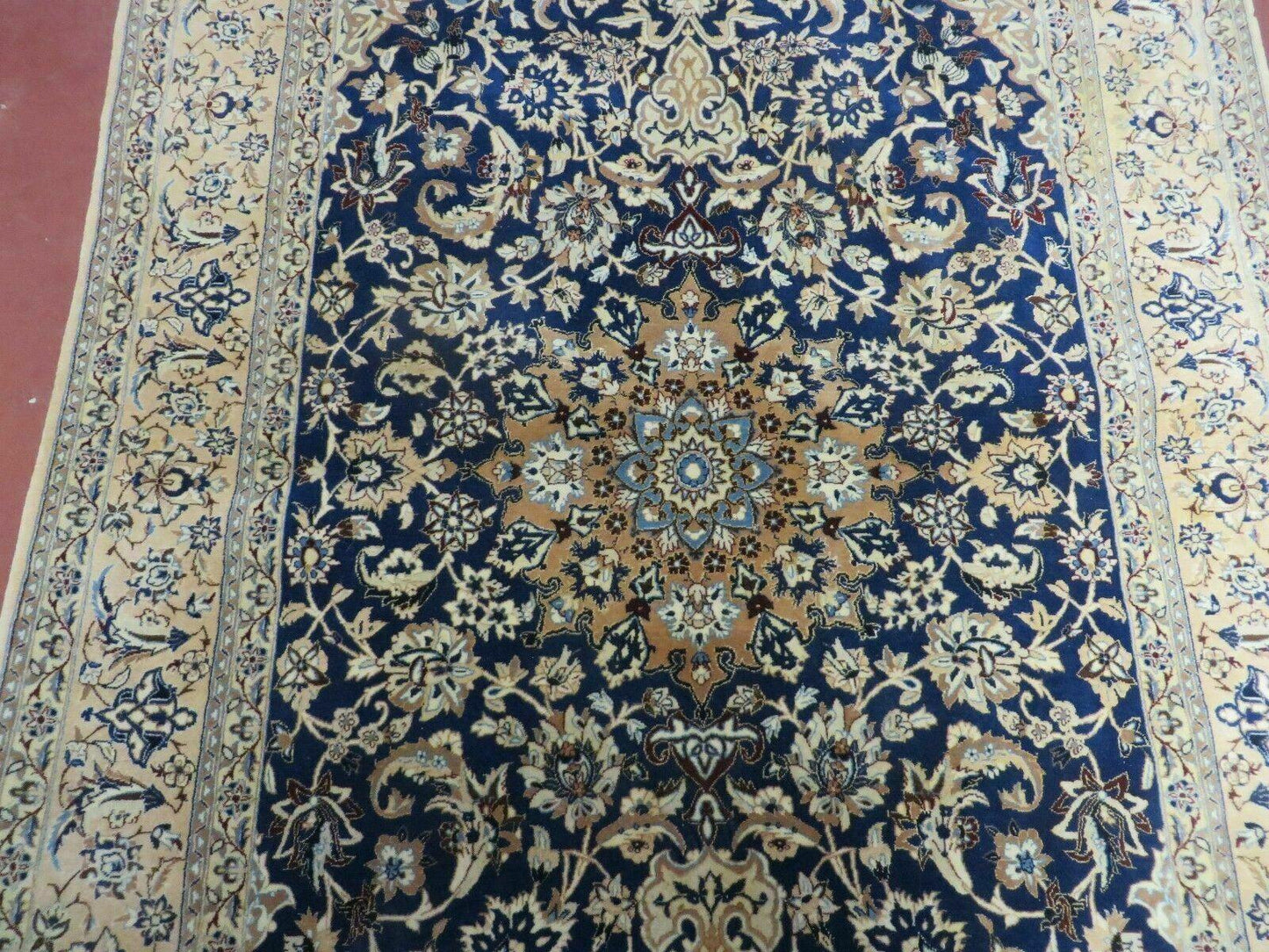 Hand Knotted Wool Silk Rug Floral Oriental 4x6