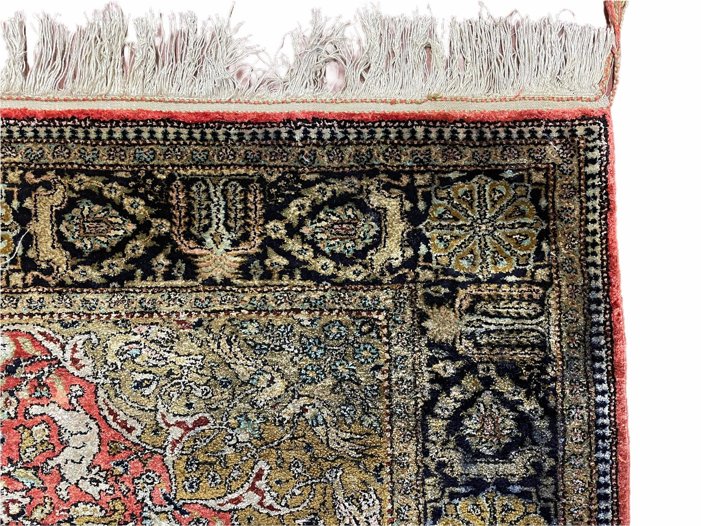 Persian Qum Silk Rug 3.8 X 5.6 Hand Knotted Silk On Silk Animal Pictorials