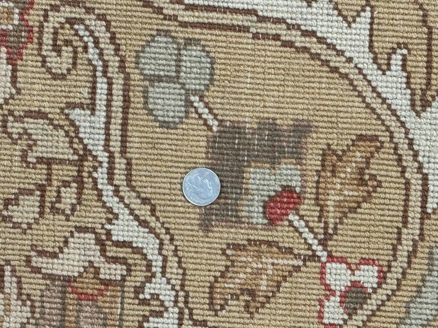 Turkish Oushak Rug Hand Knotted Wool Vintage Area Rug 8x11.6