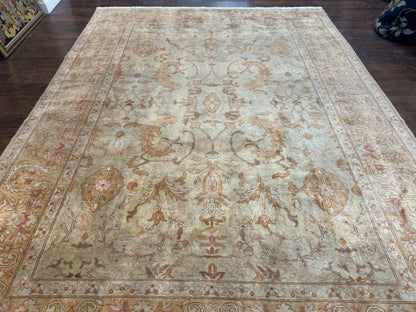 Turkish Oushak Rug Hand Knotted Wool Vintage Area Rug 8x11.6