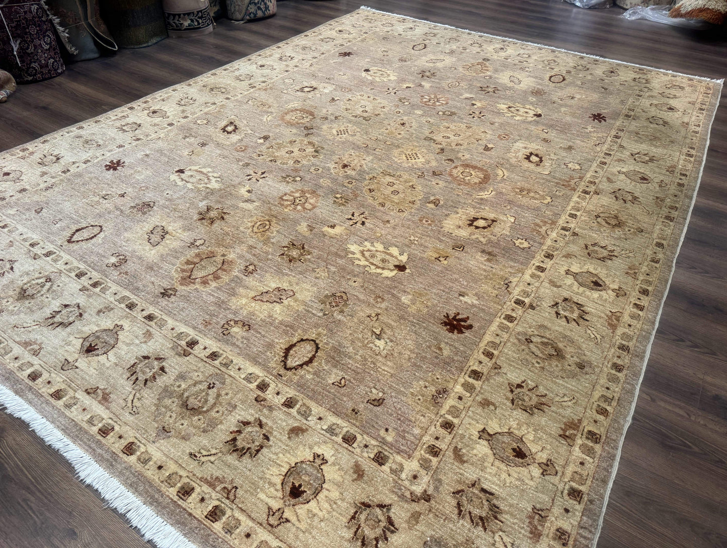 Pakistani Peshawar Rug 8x11, Indo Persian Mahal Carpet, Traditional Wool Oriental Rug