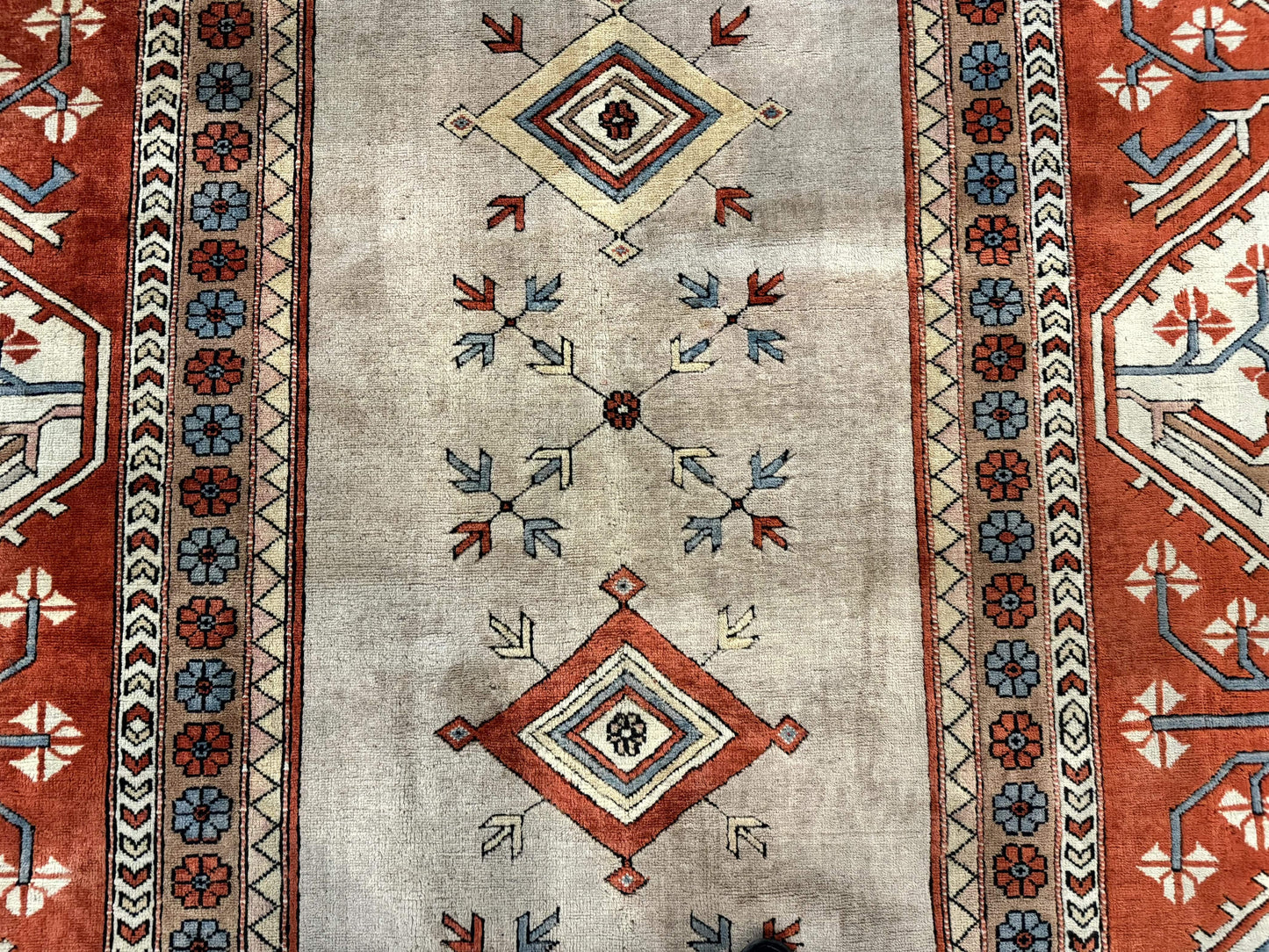 Turkish Milas Rug 10x13 Hand Knotted Wool Vintage Gray Area Rug