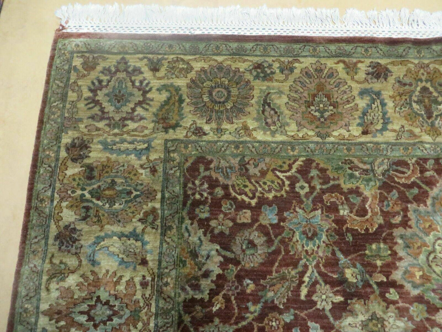 Handmade Wool Rug 6 By 9 Floral Oriental Tea Wash Red India Hand Knotted