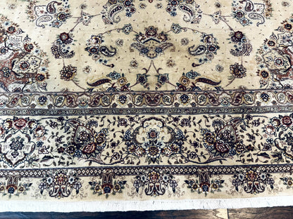 Sino Persian Rug 8x10, Wool and Silk Highlights, 290 KPSI, Floral Medallion