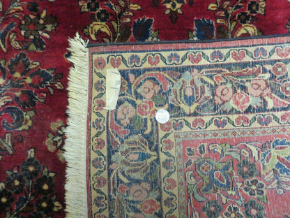 Persian Sarouk Rug 4x6, Red, Floral, Antique