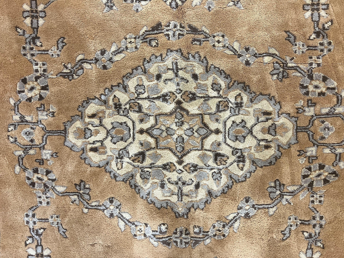 Indian Oushak Rug 8x10, Wool Hand Knotted Vintage Carpet