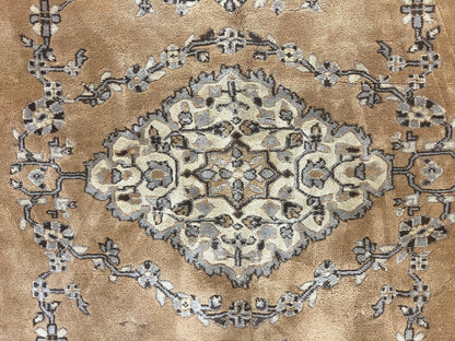 Indian Oushak Rug 8x10, Wool Hand Knotted Vintage Carpet