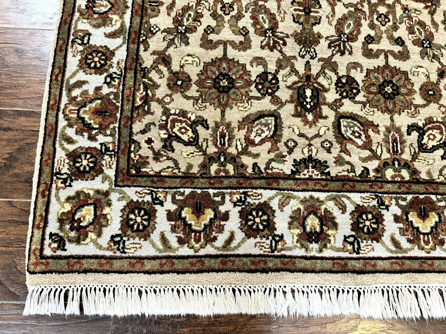 Persian Rug 4x6 Handmade Wool Floral Allover Vintage Oriental Carpet