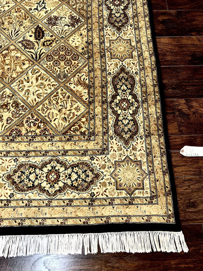 Pak Persian Rug 8x10, Multipanel Kirman Design, Wool Hand Knotted Vintage Carpet, Fine Weave Oriental Rug 8 x 10