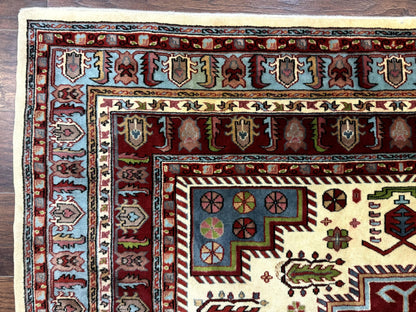 Turkish Kazak Rug 6x9 Hand Knotted Wool Geometric Medallions