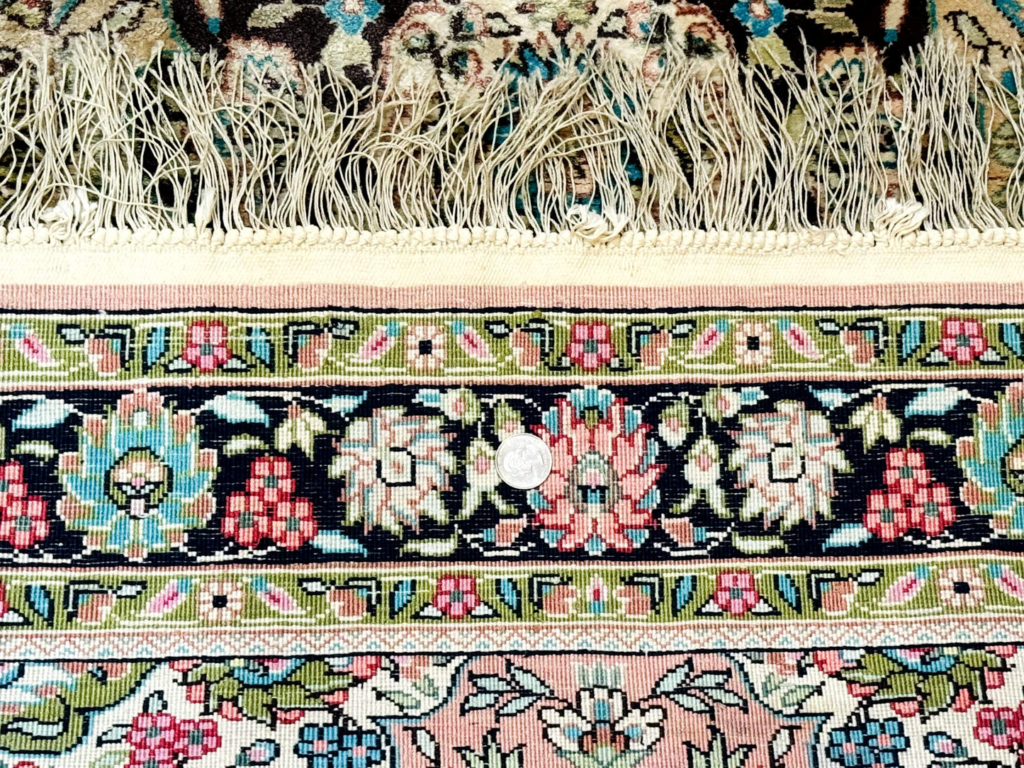 Kashmiri Silk Rug Indian Hand Knotted 3x5 Floral Medallion 200 KPSI