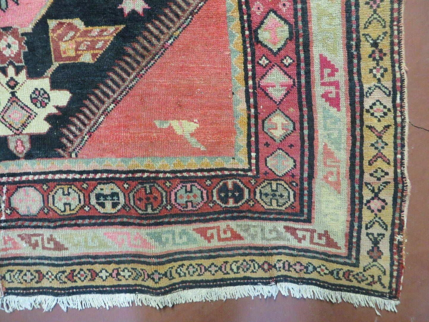 Antique Karabagh Caucasian Rug Handmade Wool 56x105 With Organic Dyes