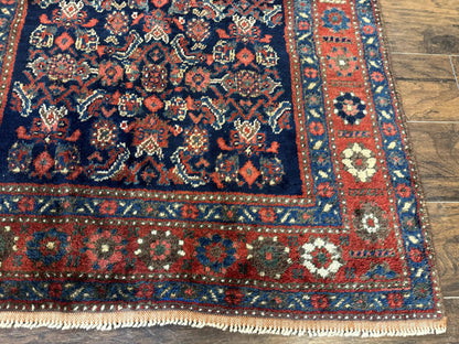 Antique Persian Tribal Rug 4x6, Kurdish Rug