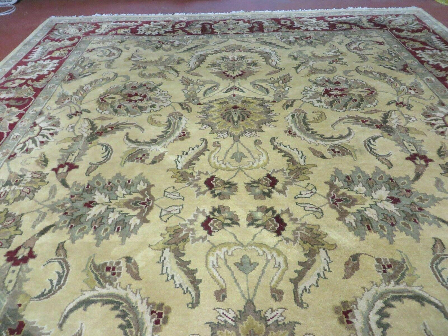 Vintage Handmade Rug Jaipur Tea Washed Hand Knotted Oriental 9x12