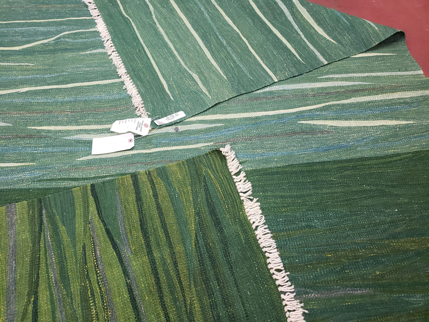 Green Turkish Kilim Rug, 6x9 - 7x10 Rugs, Bird, Handmade New Area Rug, Wool, Bohemian Boho Decor, Hand Woven, Modern Abstract Flat Weave Rug