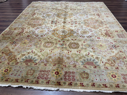 Indo Persian Rug 8x10, Indian Rug, Soft Wool Rug, Oushak Style Rug, Handmade Rug