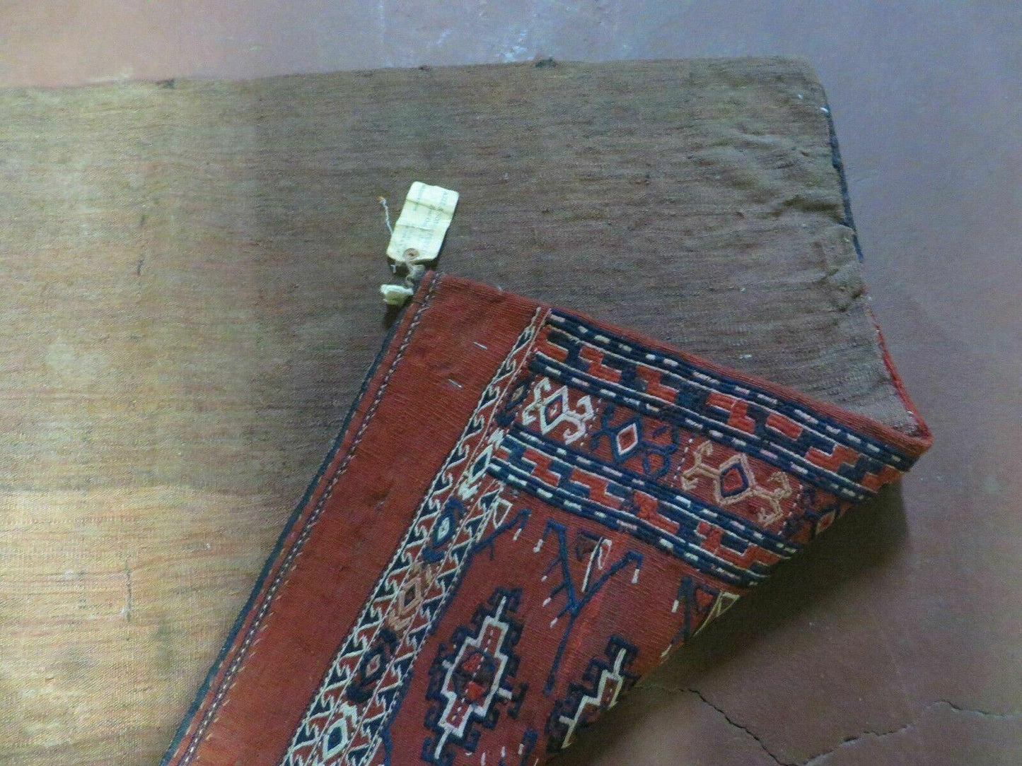 Antique Yamud Turkoman Handmade Rug Pillow Cover Diamond Flat Weave 32x44