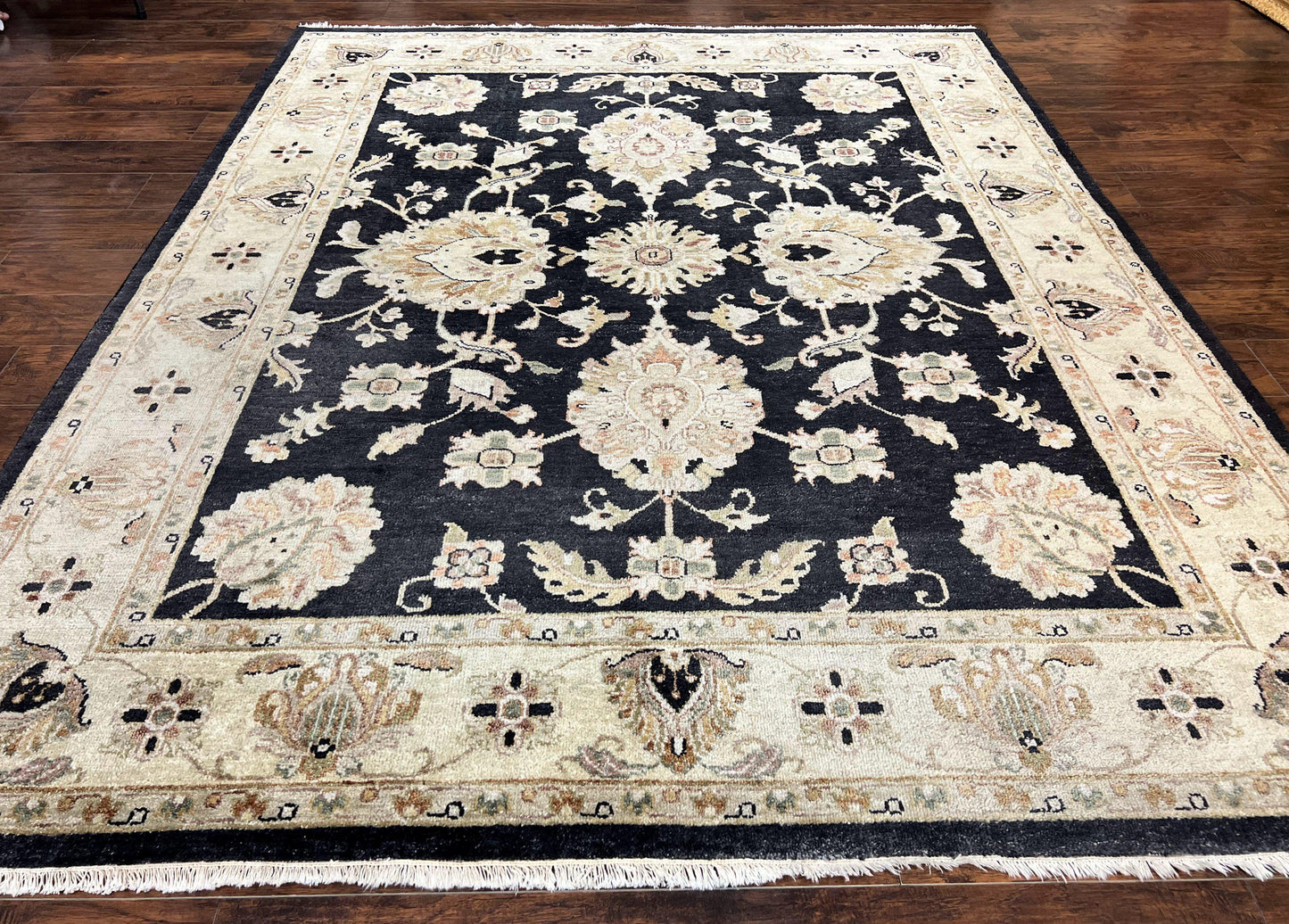 Indo Mahal Rug 8x10 Handmade Wool Floral Vintage Carpet For Living Room