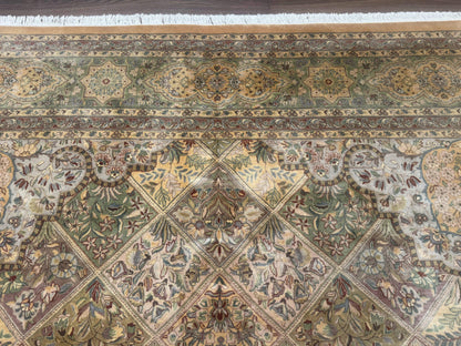 Pak Persian Rug 9x12 Hand Knotted Wool Diamond Panel Design