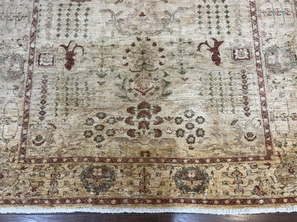 Oushak Rug Handmade Wool Peshawar Carpet For Farmhouse Decor 6x9.6