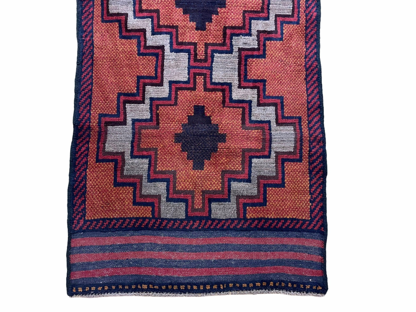 Balouchi Hand Knotted Vintage Tribal Wool Rug Afghan Red 2 Ft 8 In By 4 Ft 8 In