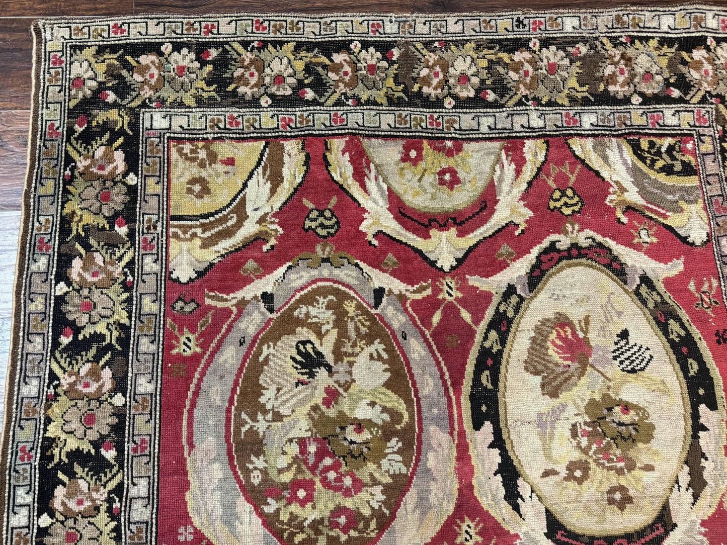 Antique Caucasian Karabakh Rug 5x10 Hand Knotted Wool Area Rug