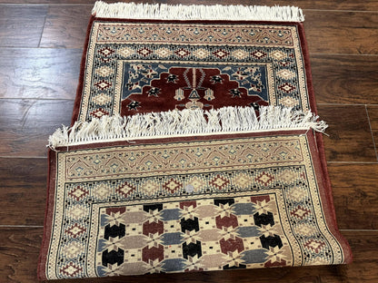 Small Pakistani Bokhara Prayer Rug 2.7 x 4