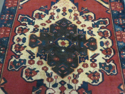 Antique Turkish Wool Rug Handmade 4 By 7 Veg Dye Allover Pattern