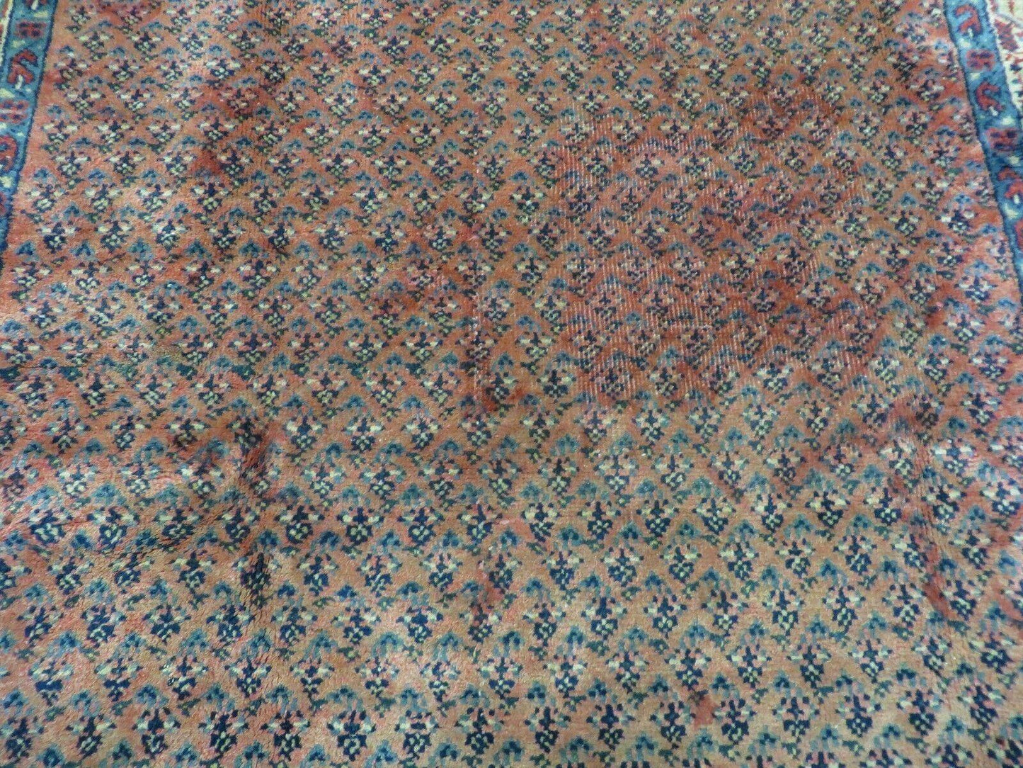 Antique Persian Seraband Runner Rug Three Foot Seven By Eleven Feet Red Wool Mir Pattern