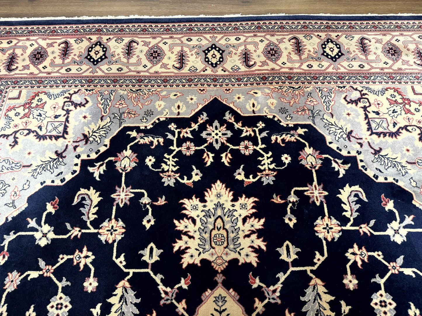 Karastan Rug Navy Serapi Kara Shah Wool Rug 8x11 Vintage Area Rug