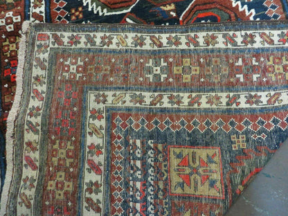 Antique Handmade Caucasian Wool Rug 3 Ft 7 In By 13 Ft 10 In Natural Dyes