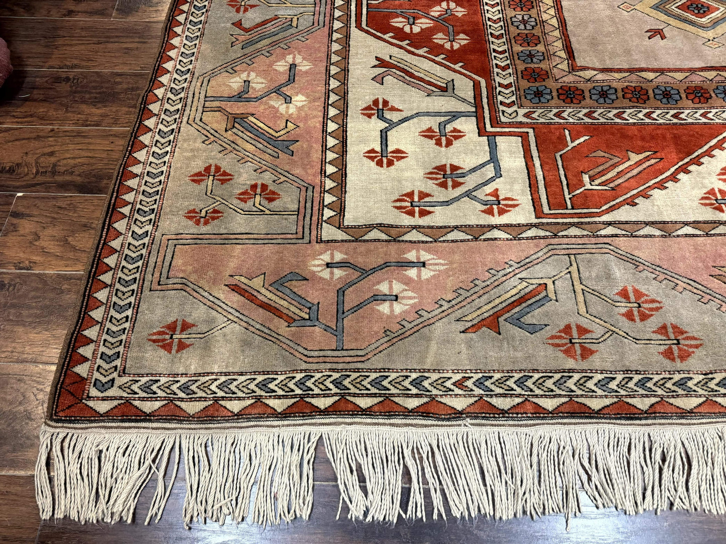 Turkish Milas Rug 10x13 Hand Knotted Wool Vintage Gray Area Rug