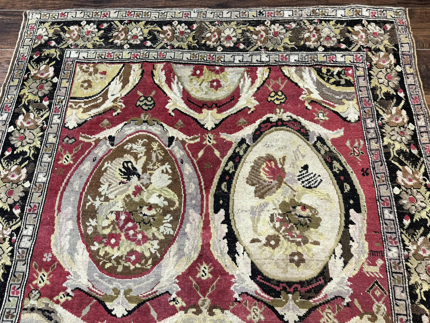 Antique Caucasian Karabakh Rug 5x10 Hand Knotted Wool Area Rug