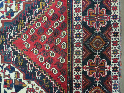 Vintage Turkish Tribal Wool Rug Medallion Hand Made 4x5 Size