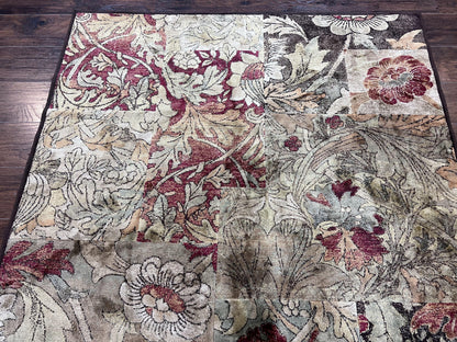 Modern Abstract Area Rug 5x7 Floral Design Multicolor Contemporary Carpet