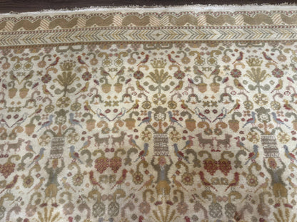 Large Spanish Portuguese Rug 9x15, Beige, Vintage, Allover Pattern, Wool