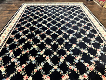 Karastan Rug Garden of Eden Wool Rug Vintage Ebony Trellis Carpet 509 1270