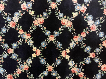 Karastan Rug 8.8 x 12, Garden of Eden #509/1270, Ebony Trellis, Vintage Discontinued Wool Pile Karastan Carpet