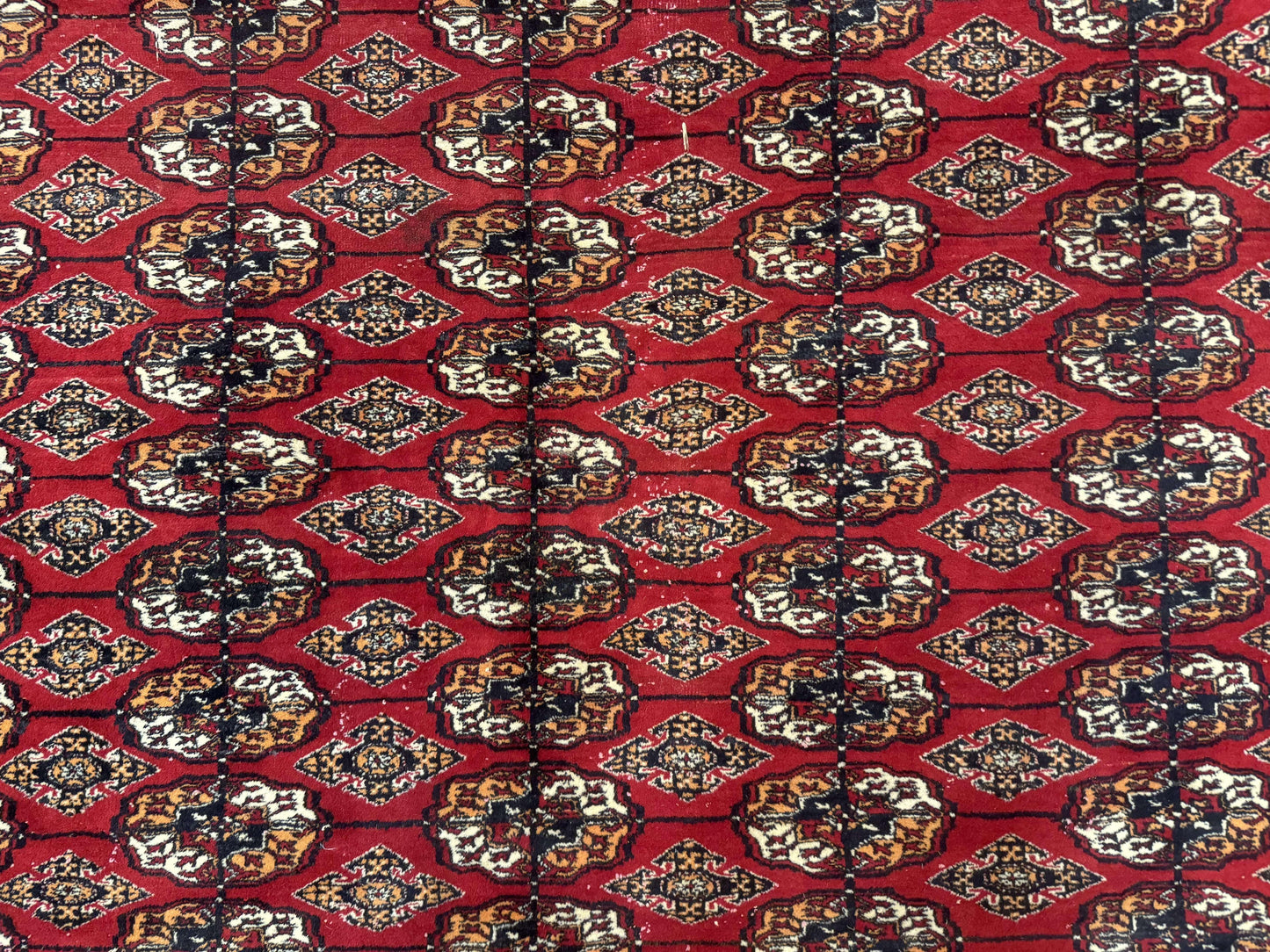 Bokhara Rug 9x12 Handmade Wool Turkoman Area Rug Red Tribal Carpet