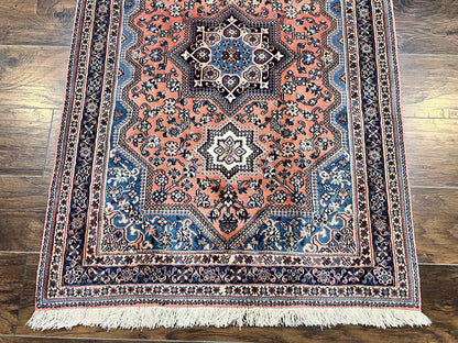 Persian Shiraz Rug 3x5 Hand Knotted Wool Vintage Carpet Geometric Tribal Design