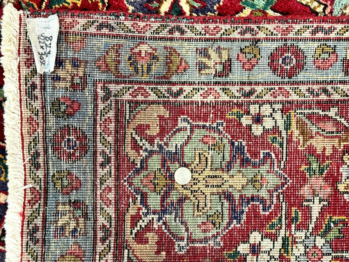 Wonderful Persian Tabriz Rug 10x14, Antique Persian Carpet, Handmade Wool Rug, Floral Medallion, Red Navy Blue, Colorful, Large Persian Area Rug