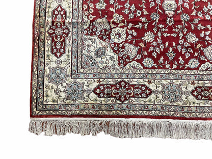 Vintage Handmade Chinese Silk Rug 4x6 Hand Knotted Oriental Silk 400 KPSI