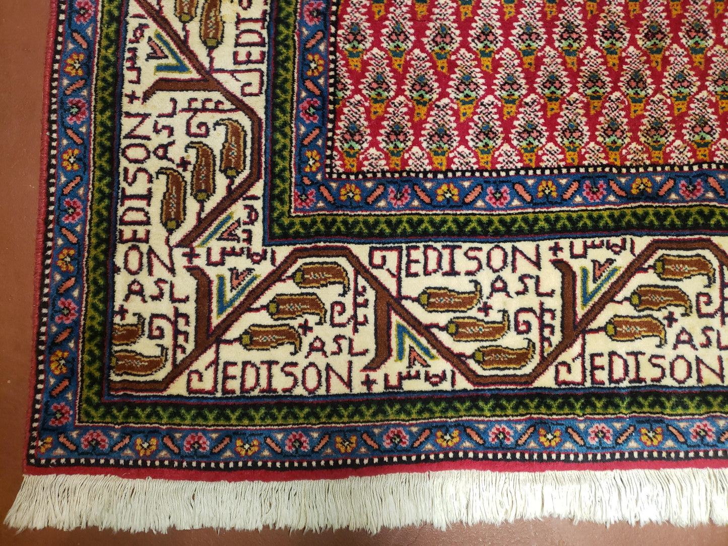 Turkish Tribal Rug Hand Knotted 6x9 Boteh Paisley Pattern Red Beige Wool Carpet