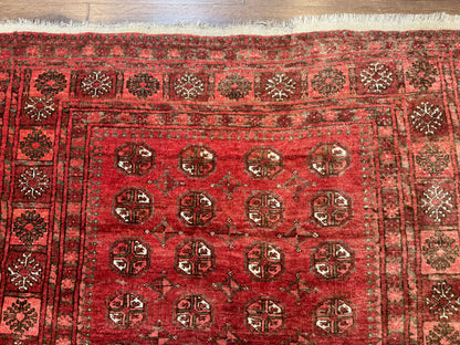 Antique Persian Turkoman Rug 5x6, Red