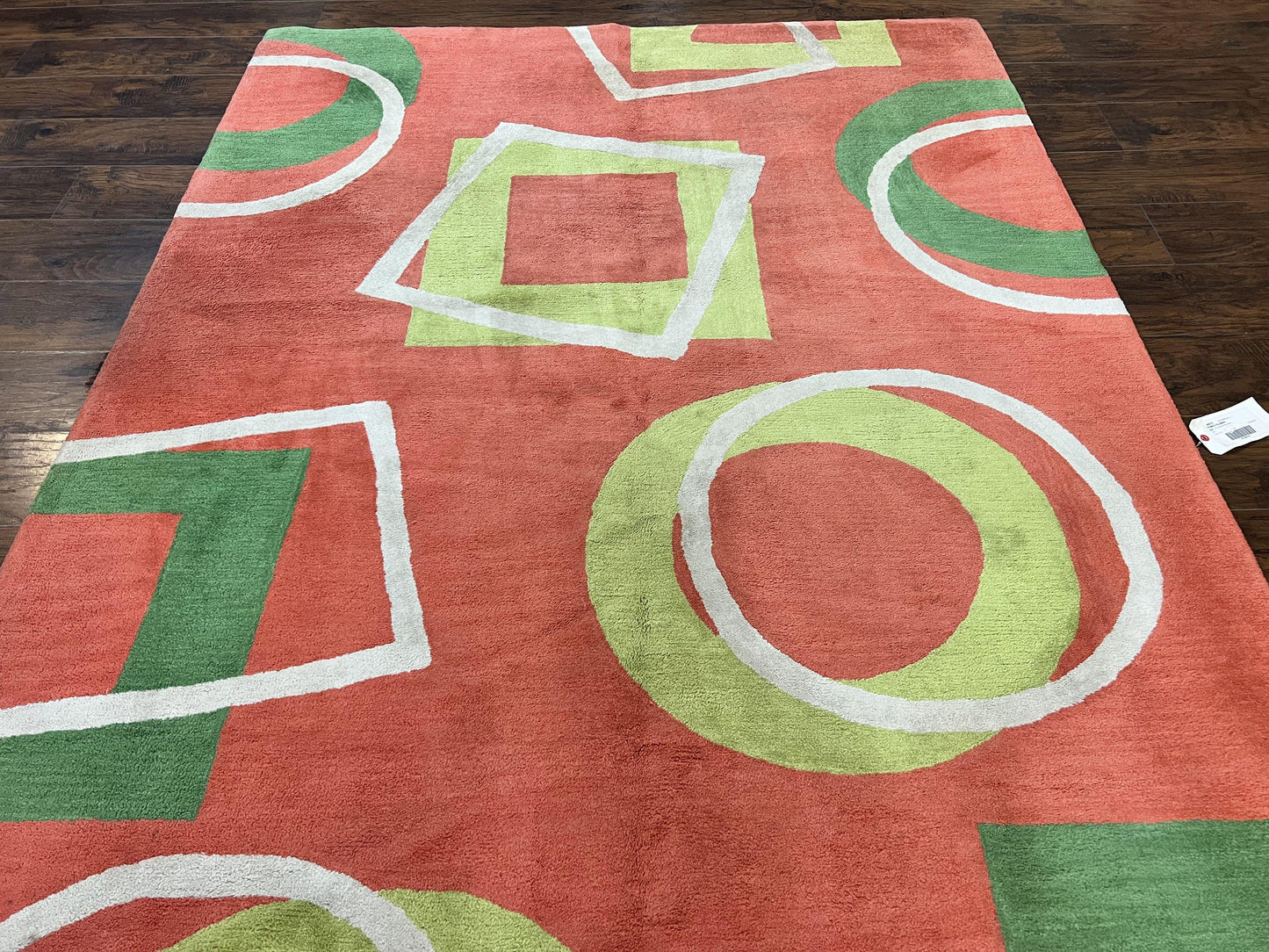 Abstract Rug 6x9 Modern Contemporary Area Rug Red Orange Green