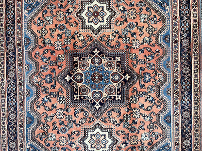 Persian Shiraz Rug 3x5 Hand Knotted Wool Vintage Carpet Geometric Tribal Design