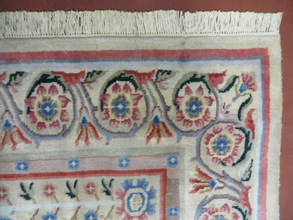 Aubusson Rug Vintage Handmade Wool 8x10