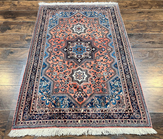 Persian Shiraz Rug 3x5 Hand Knotted Wool Vintage Carpet Geometric Tribal Design