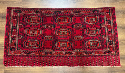 Antique Turkoman Salor Rug, Turkoman Textile, Fine 400 KPSI, Red, Persian Tribal Rug